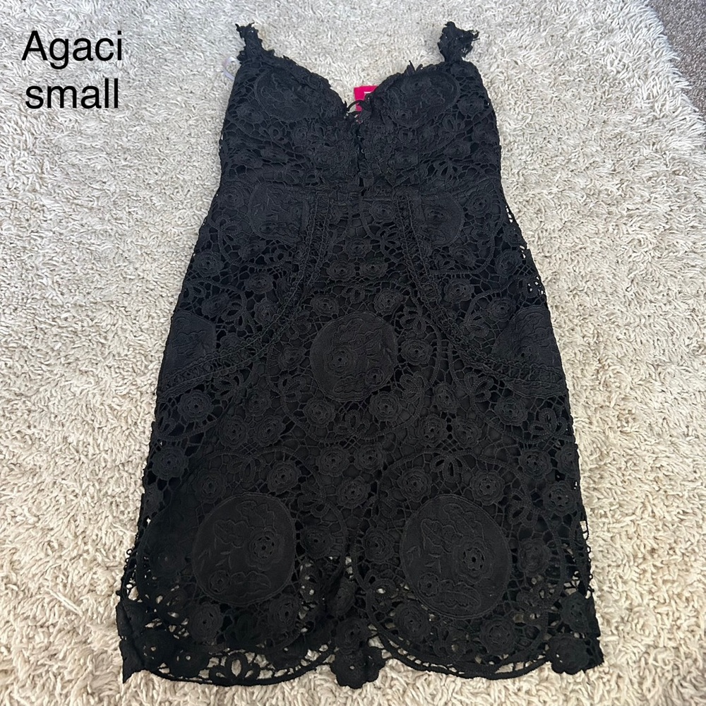 Agaci Black Lace Dress